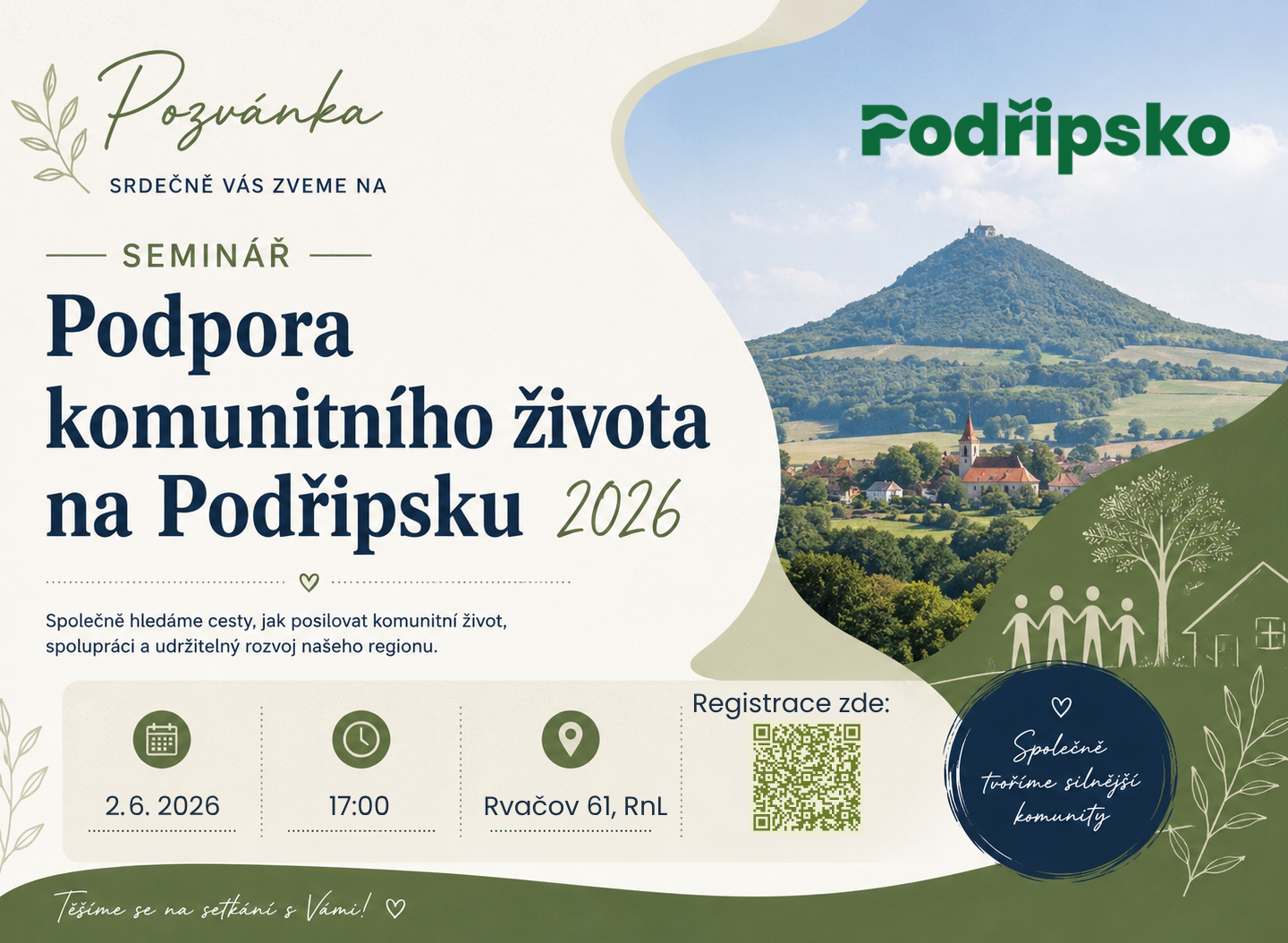 Pozvánka na seminář: Podpora komunitního života na Podřipsku 2026