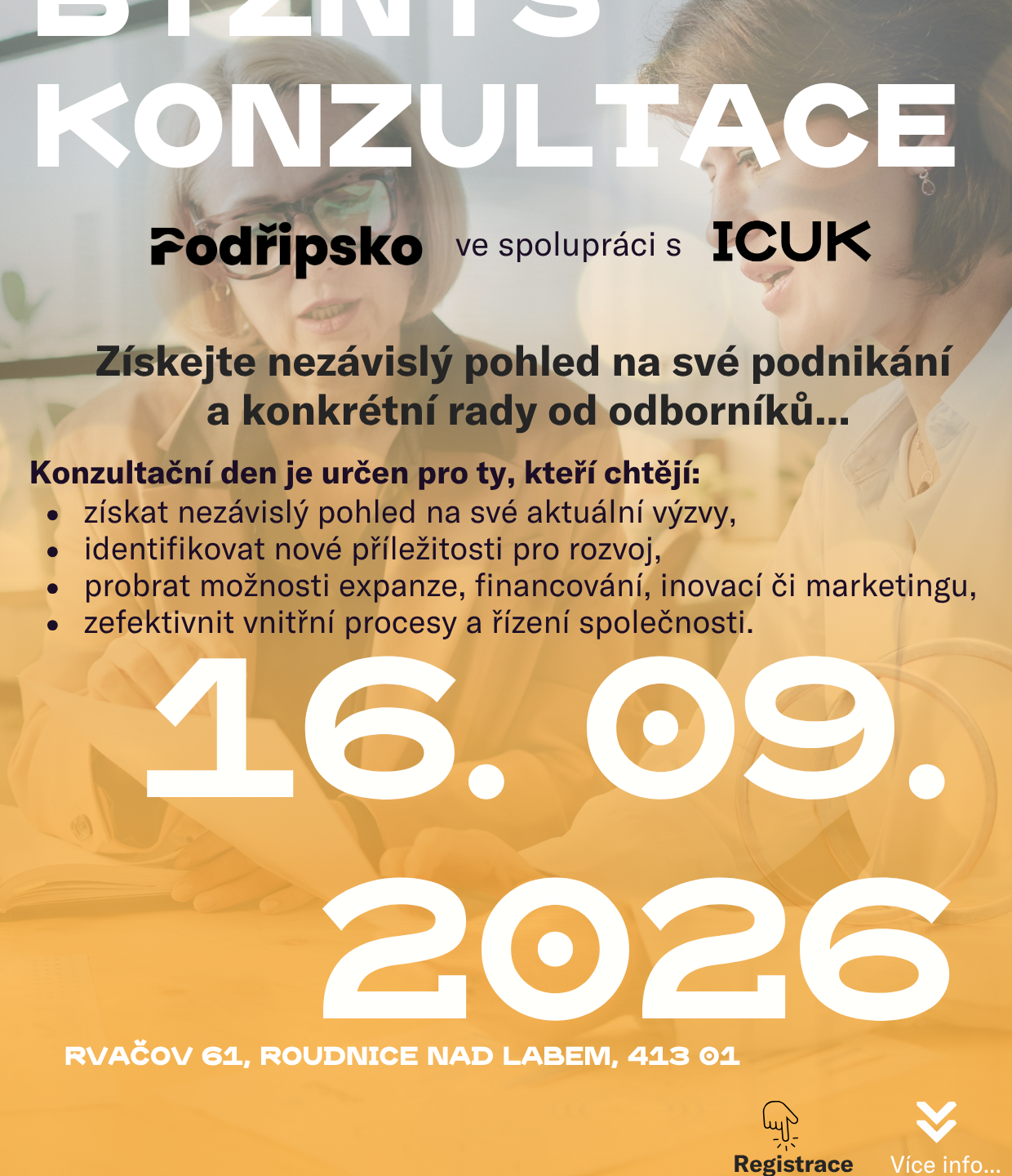 Jak posunout své podnikání dál? Přijďte na konzultační den s ICUK!