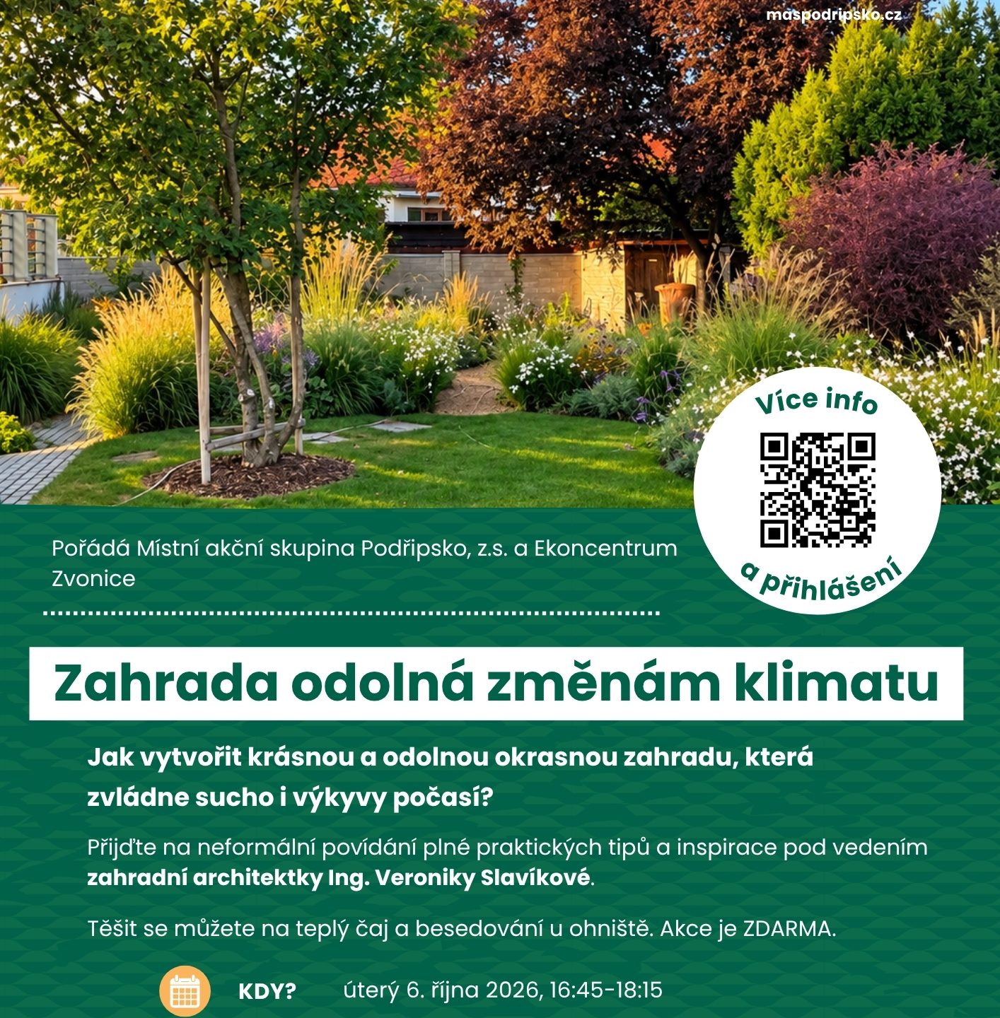 Pozvánka na besedu: Zahrada odolná změnám klimatu